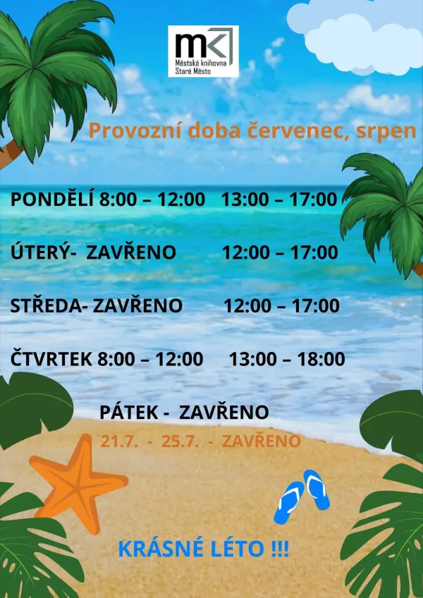 Plakát – Prázdninová provozní doba